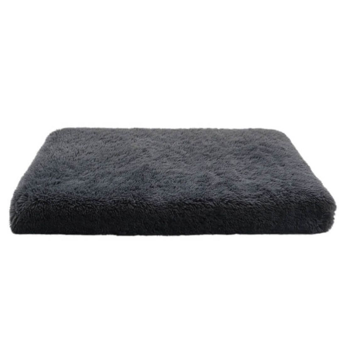 Inspaws orthopedic dog bed pillow in dark gray, flat view on white background