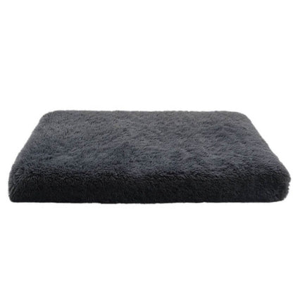 Inspaws orthopedic dog bed pillow in dark gray, flat view on white background