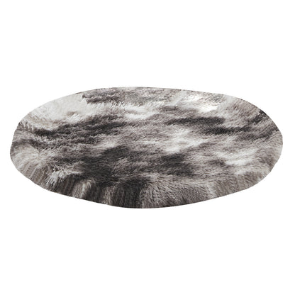 Inspaws portable calming plush round pet mat ink tie-dye flat view on white background