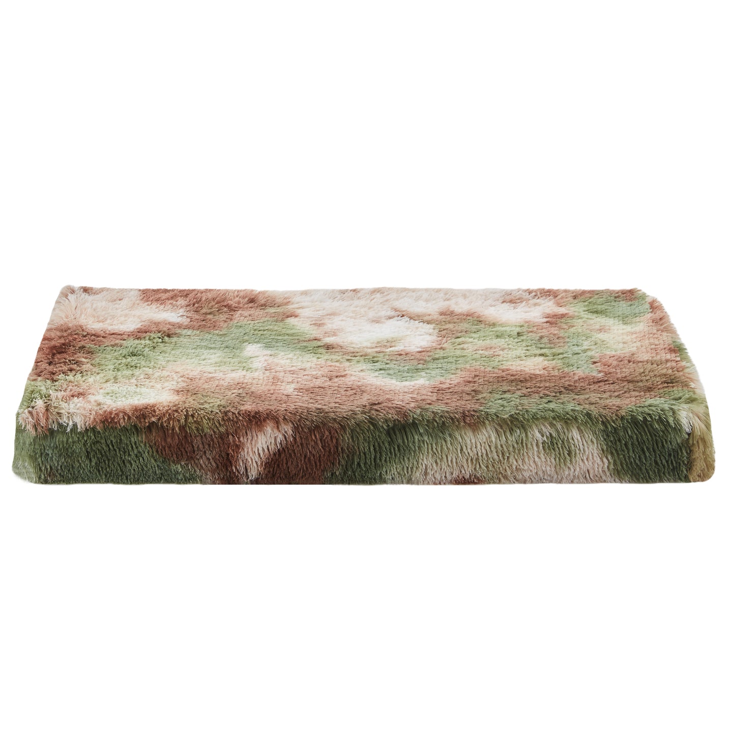 Inspaws orthopedic dog bed pillow in green camo, flat view on white background