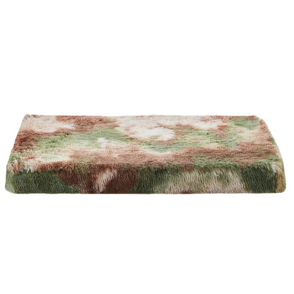 Inspaws orthopedic dog bed pillow in green camo, flat view on white background